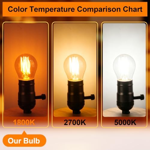 E26 빈티지 에디슨 전구 25와트 동등한 3W LED 전구, 1800K 웜 화이트 — 사진 7