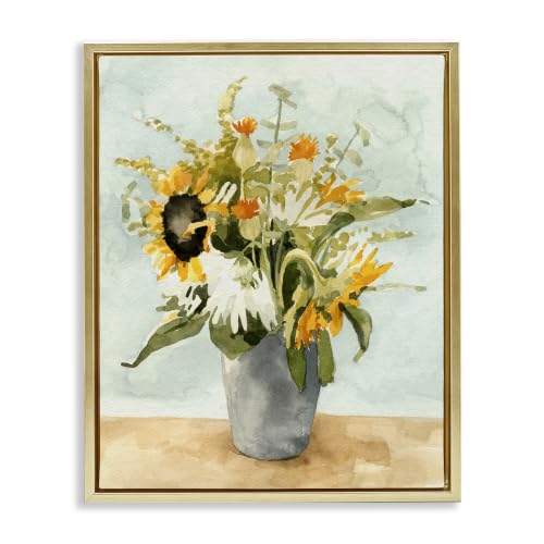 Sunflower Bouquet Country Florals, 24 x 30 Inch Canvas in Floater Frame