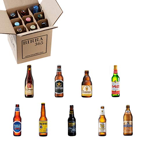 Caja selección cervezas del mundo. 9 cervezas perfectas para descubrir cervezas de Europa, Asia y América.
