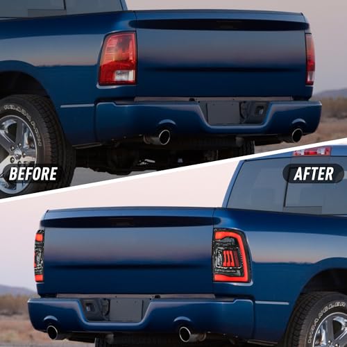 letsdate Rear Tail Lights Compatible with 4th Gen Dodge Ram 1500 2009-2018, Ram 2500/3500 2010-2018, Ram 1500 Classic 2019-2024 w/Animation DRL w/Amber Sequential Turn Signal, Red Style by letsdate - Used condition - Image 6