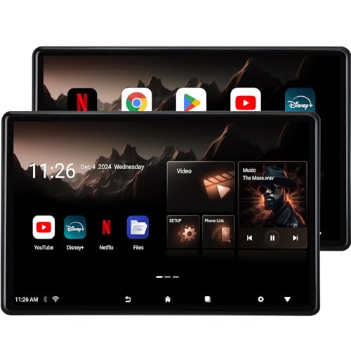 14 inch 4K Android.13 Car TV Headrest Monitor for Cars Back seat Rear Entertainment System, Support Phone Wireless Mirror Link Touch Screen,with WiFi/