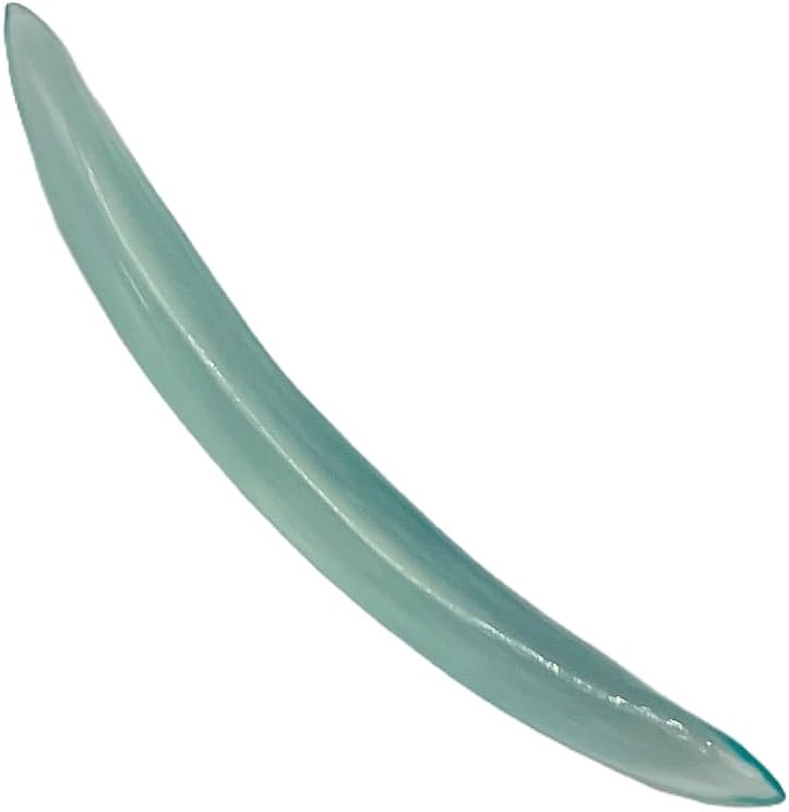 Natural Aqua Chalcedony Tribal Septum Curved Spike Tusk | Handmade Gemstone Septum Jewelry | Boho Nose Ring | Ethnic Piercing Accessory | Unisex Body Jewelry