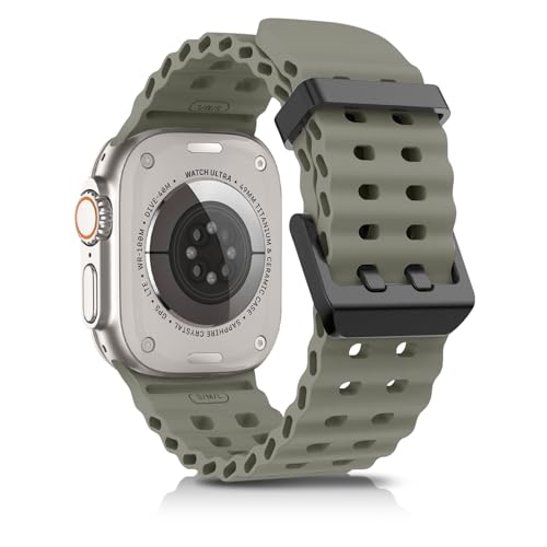 chinbersky Ocean Pasek do Apple Watch Ultra 2/ Ultra 49 mm, 46 mm, 45 mm, 44 mm, 42 mm, oddychający, sportowy, silikonowy pasek zamienny do iWatch SE Series 10, 9, 8, 7, 6, 5, 4, 3, 2, 1