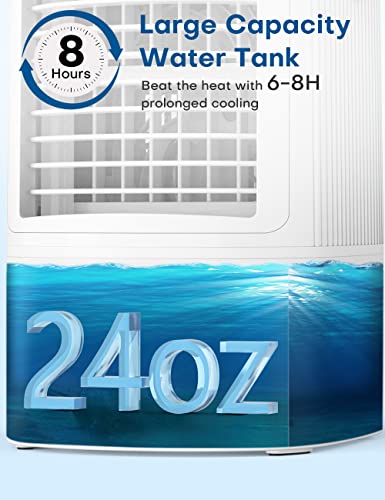 3-In-1 Evaporative Air Cooler - Fancole Small Air Conditioner W/3 Levels Humidify, 7 Colors Night Light, 3 Speeds Portable Air Cooler, Usb Powered Mini Air Conditioner Portable For Room Desktop Office #TOP2