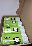 Purio Compostable Caddy Liners - 4 rolls of 20 bags. 15 litre capacity per bag