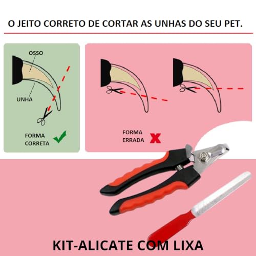 Cortador de Unhas Para Pet Alicate e Lixa Para Gatos e Cachorro