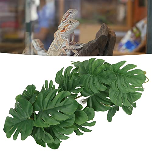 Artificial Reptile Plant Leaves with Suction Cup, Plastic Terrarium Vines, 25 x 25cm, Jungle Habitat Decor for Fish Tank - Image 3