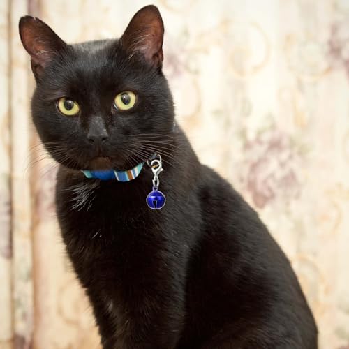 Larrel 9 Stück Katzenhundehalsband Jingle Bell, Bunte Haustier Glocken mit Verschlüssen Trainings Glöckchen Halsband Anhänger Haustierhalsband Zubehör Tracker Glocke für Party DIY Basteln Dekoration