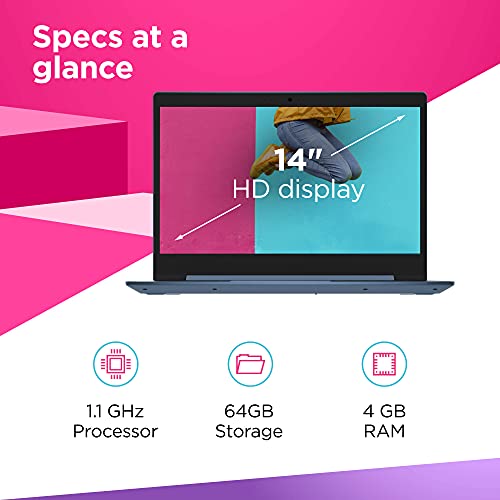 Lenovo IdeaPad 1 Laptop, 14.0" HD Display, Intel Celeron N4020, 4GB RAM, 64GB Storage, Intel UHD Graphics 600, Windows 11 in S Mode, Ice Blue by Lenovo - Used condition - Image 6