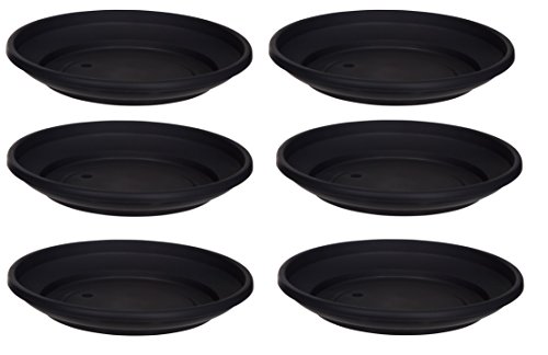 Image of 6 x Black Plastic Saucer 27cm