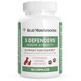 5 Defenders Mushroom Supplements for Cat & Dog Vitamins for Health Support with Chaga, Shiitake, Rei