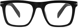 NIDOVIX Trendy Square Blue Light Blocking Glasses for Men Women, Fashion Frame Non-prescription Computer Glasses (Black)