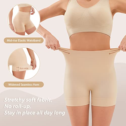 YADIFEN Slip Shorts for Under Dresses, Smooth Boyshort Panties for Women Anti Chafing Underwear Seamless Yoga Shorts
