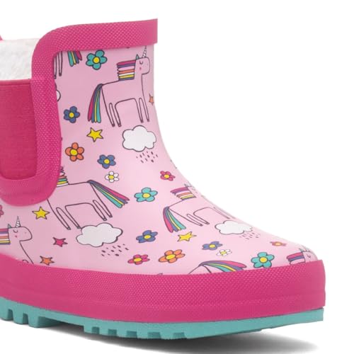 Shoe Zone - Girls Pink Warm Lined Ankle Welly - Size 6 Child UK - Pink - Image 5