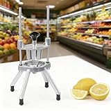 Cortador de limón comercial con dos cuchillas de acero inoxidable en forma de V, cortador de verduras de 8 secciones, cortador de limón for frutas y naranja.