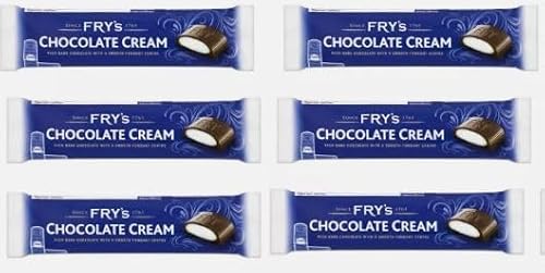 Image of Fry's Chocolate Cream Bars 6 x 49g Classic Dark Chocolate & Fondant Retro Gift Smooth Fondant Centre Rich, Suitable for Vegetarians