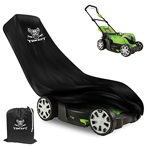 Tokept Upgraded Heavy Duty Waterproof Material 300D Walk-Behind Lawn Mower Cover With Windproof Buckle For Respective Bad Weather Xl #TOP9