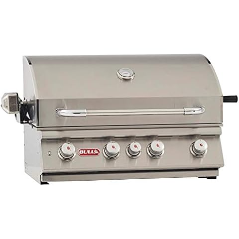 Bull Outdoor Products BBQ 47628 Angus 75,000 BTU Grill Head, LP, 304 Stainless Steel, 4 Burners, 810 sq. Inches, Twin Lights, Rotisserie Kit Cover