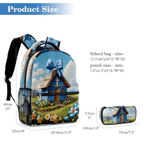 Lot de 2 cartables pour garçons et filles bleu et multicolore - 2