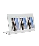 Source One Deluxe 3 Pocket Vertical Clear Business Card Holder - Counter Top