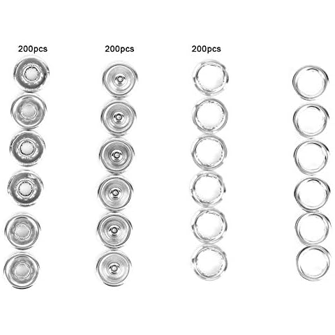 200 anillos de botón a presión de metal para ropa de bebé Cover