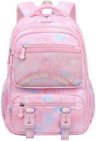 Cute Coloful Casual Daypack for Girls,Teens Elementary School Backpack,Primary Book Bags forTeens Gradient Purple-S