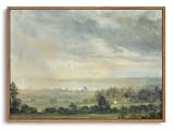 OIQArtOIQ Vintage Framed Wall Art Pastoral Landscape Canvas Art Prints Rustic Farmhouse Pictures Wall Decor Modern Cottagecore Paintings Artwork For Bedroom Kitchen Bathroom Office Living Room