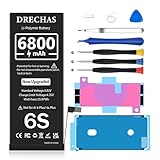 DRECHAS [6800mAh Battery for iPhone 6S, 2023 New Upgraded High Capacity 0 Cycle Li-Polymer Replacement Battery for iPhone 6S Models A1633, A1688, A1700 with Complete Professional Repair Tool Kit