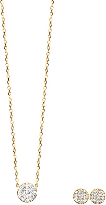 Amie 18K Gold Plated Necklace and Earrings Set with Cubic Zirconia