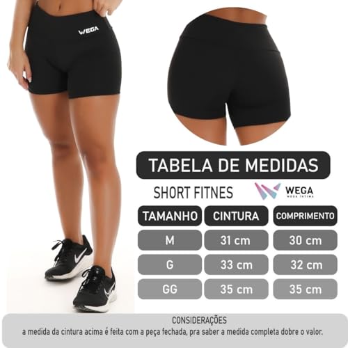 Kit 2 Short Fitness Feminino Liso Meia Coxa Legging Cinza Cós Alto Preto Pala Dupla Academia Suplex