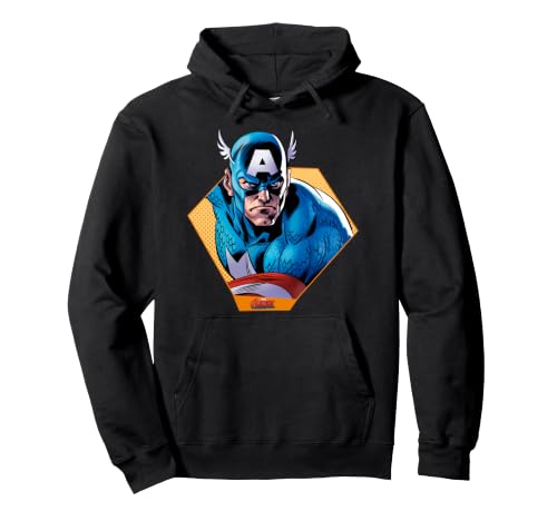 Image of Marvel Avengers Captain America Coming Out Of Cutout Frame Pullover Hoodie