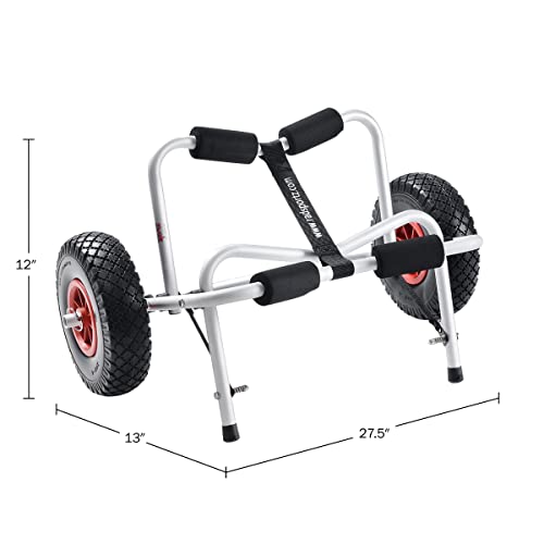 RAD Sportz Kayak Accessories Set – Wall-Mounted Storage Hooks and Foldable Canoe Dolly with Airless Tires