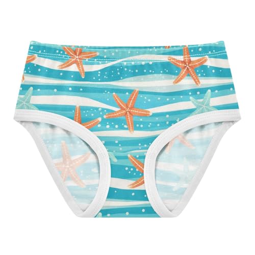 Wusikd Starfish Stripes Girls' Underwear Cotton Girls Briefs Soft Toddler Underwear 2T