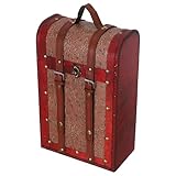 STOBAZA Dekorative Weinkiste Retro Vintage Flaschenaufbewahrungsbox für 2 Standardflaschen mit Schutz Tragbare Weinbox für Hochzeit Party und Bar