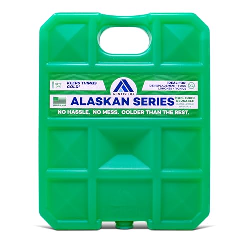 Arctic Ice Alaskan Series Long Lasting Reusable Ice Pack - Freezes at 32° Fahrenheit - Keeps Food & Drinks Cool Without The Risk of Freezing, X-Large 5 lbs