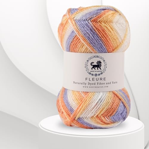Image of Nestnhaven Acrowools Fleure Hand Knitting and Crochet Yarn. Pack of 1 Ball - 100gms. Shade no - NNHF (Multicolor13)