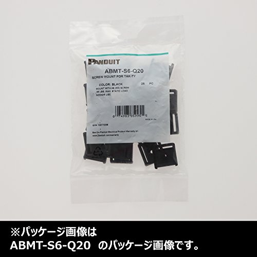 Panduit Abmt-S6-C20 Tak-Ty Hook And Loop Cable Tie Mount, Nylon 6.6, #6 Screw Mounting Method, Black (Pack Of 100) #TOP1