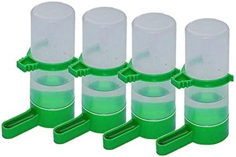 Patgoal 4 Pcs Pet Bird Plastic Drinker Feeder Waterer Clip for Parrots Budgie Cockatiel Lovebirds (L)