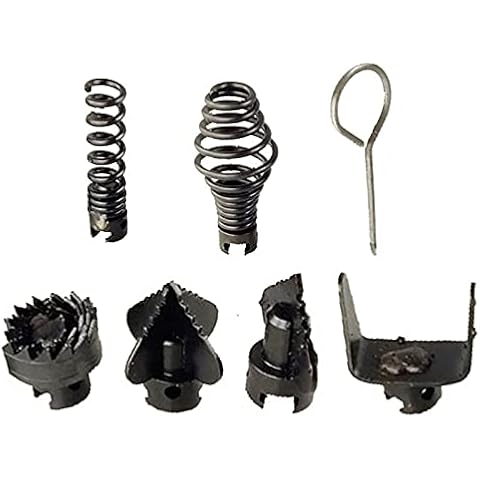 7 PCS Drain Cleaner Combination Cutter Head Set Cutter Head for Dredging, YWNYT 16mm Manganese Steel Drain Cleaner Machine Combination Cutter Head Set for Pipeline Dredging Machine Cover