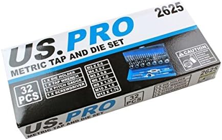 US PRO 32PC Metric TAP and DIE Set M3-M12 B2625