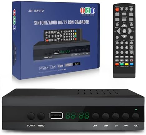 Decoder TDT HD 2024 DVB-T2/C H.265 1080p Con Registrazione USB, HDMI, SCART, PVR Fino A 4TB, Per TV Vecchi E Nuovi, Ricevitore Digitale Terrestre