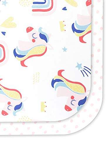 FlyIdeas 2 Pcs Cot Fitted Sheets 120x60 cm in 100% Pure & Very Soft Certified Cotton for Baby Bed & Cribs - Beautiful Colored Patterns for Kids, Made in EU