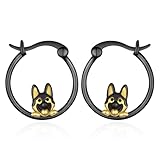 Pendientes para perro de plata de ley – Pendientes Yorkie/Schnauzer/Pug, Chihuahua/Pastor alemán – Joyas de animales para mujeres