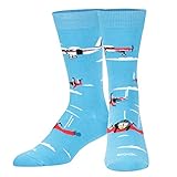 Cool Socks Novelty Crew Socks Men's, Skydiving, Free Fall, Graphic Print, Large