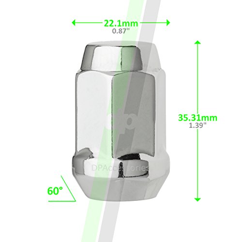 Dpaccessories 24 Chrome 12X1.5 Closed End Bulge Acorn Lug Nuts - Cone Seat - 19Mm Hex Lcb3B6Hc-Ch04024 #TOP2