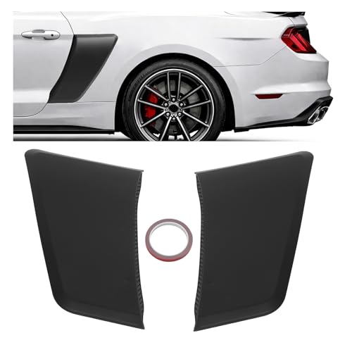 Rear Quarter Panel Side Scoop Compatible with 2015-2023 Ford Mustang All Model Rear Fender Penal Flare Side Scoops Vents Performance Primer Matte Black Plastic