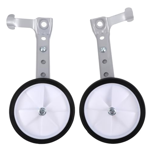 Ruedas de entrenamiento auxiliares para bicicleta Kisangel, estabilizadores traseros ajustables para bicicletas de 16 a 24 pulgadas, color plateado, par miniatura 1