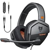 NUBWO N16 Gaming Headset - Mikrofon mit Geräuschunterdrückung, Stereo Sound und Komfortables Design für PS5, PS4, Xbox One, NS, PC, Laptop und Mac - Orange