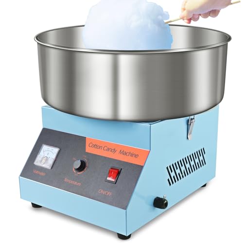 Cotton Candy Machine Commercial, 1000W Efficiently Cotton Candy Maker Machine with Stainless Steel Bowl, Sugar Scoop, Easy & Safe to Use, Candy Floss Maker for Kids, Home, Party, Birthday, Festival