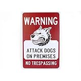 ブリキ看板 サインボード 30×20 WARNING ATTACK DOGS ON PREMISES